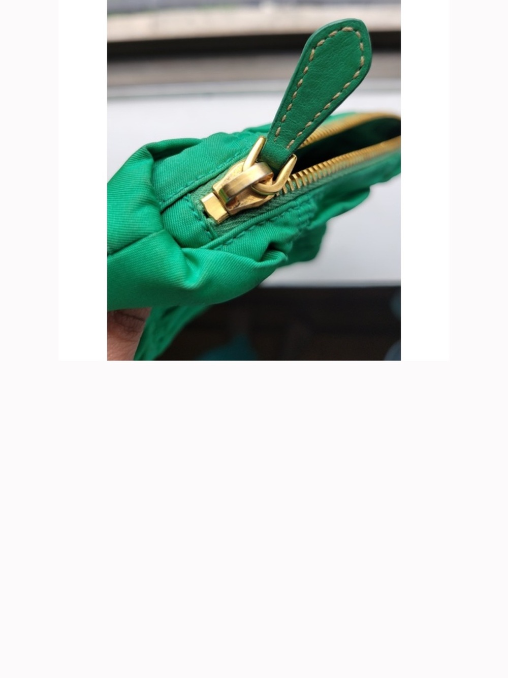 Prada Tessuto Gaufre Cosmetic Pouch Nylon Green - Picture 10 of 10